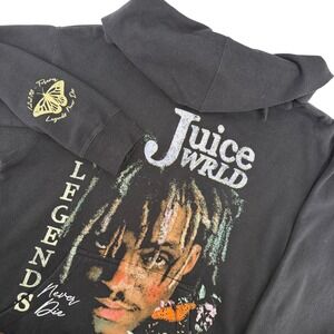 Juice Wrld Hoodie Mens Medium Black Legends Never Die Graphic Hip Hop Rap Street
